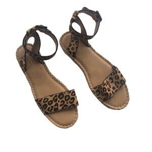 Soludos Calf Hair Animal Print Espadrille Sandals 6.5